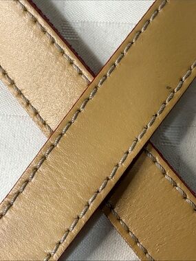 Arcadia Tan Leather Bag Strap with Gold Hardware